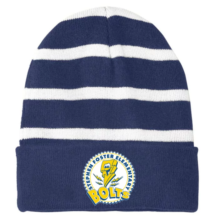 Stephen Foster Elementary Bolts Logo Striped Beanie with Solid Band