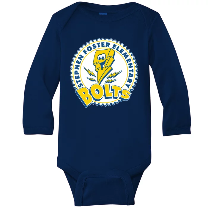 Stephen Foster Elementary Bolts Logo Baby Long Sleeve Bodysuit