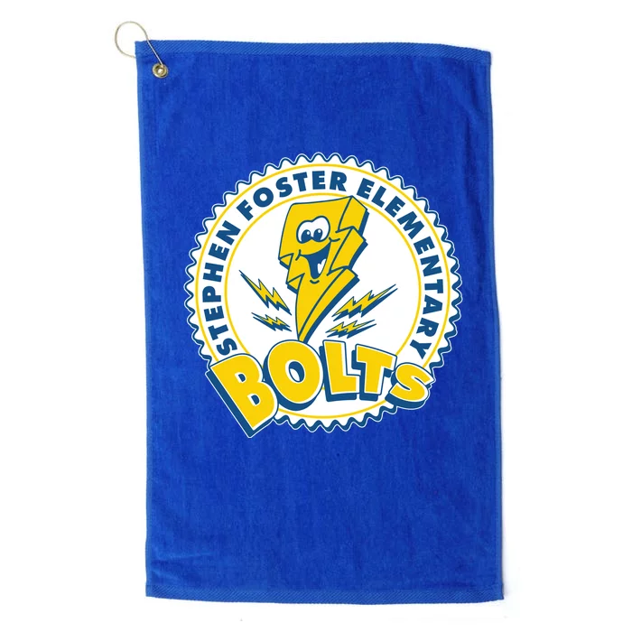 Stephen Foster Elementary Bolts Logo Platinum Collection Golf Towel