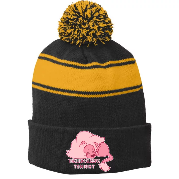 Stephens Universe Lion Sleeps Stripe Pom Pom Beanie