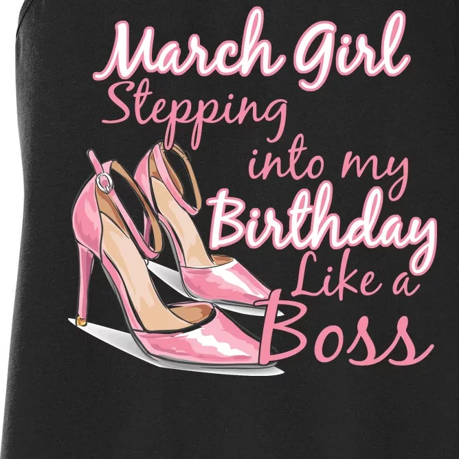 Stepping into March like a boss Women's Racerback Tank