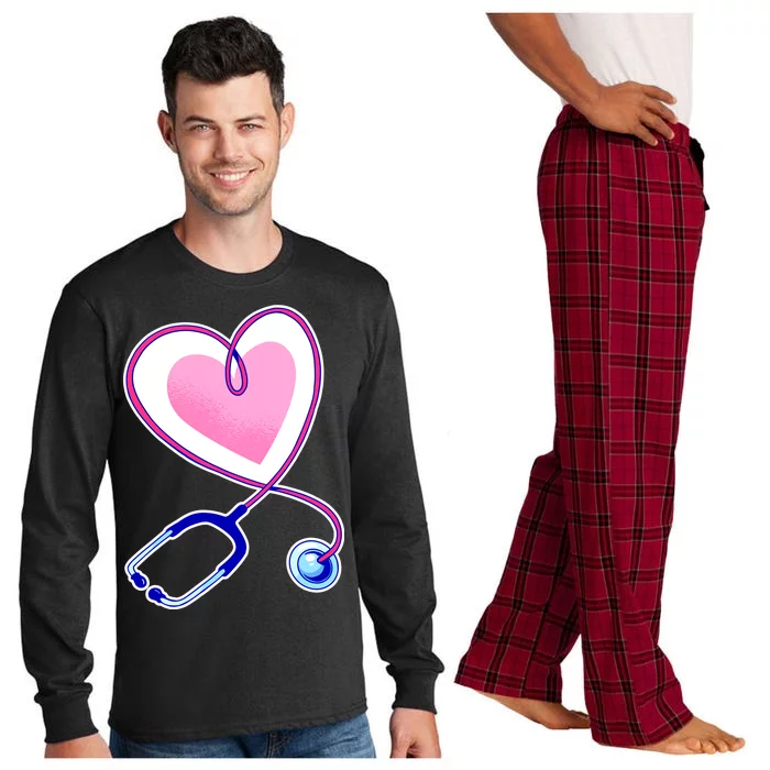 Stethoscope Heart Nursing Long Sleeve Pajama Set