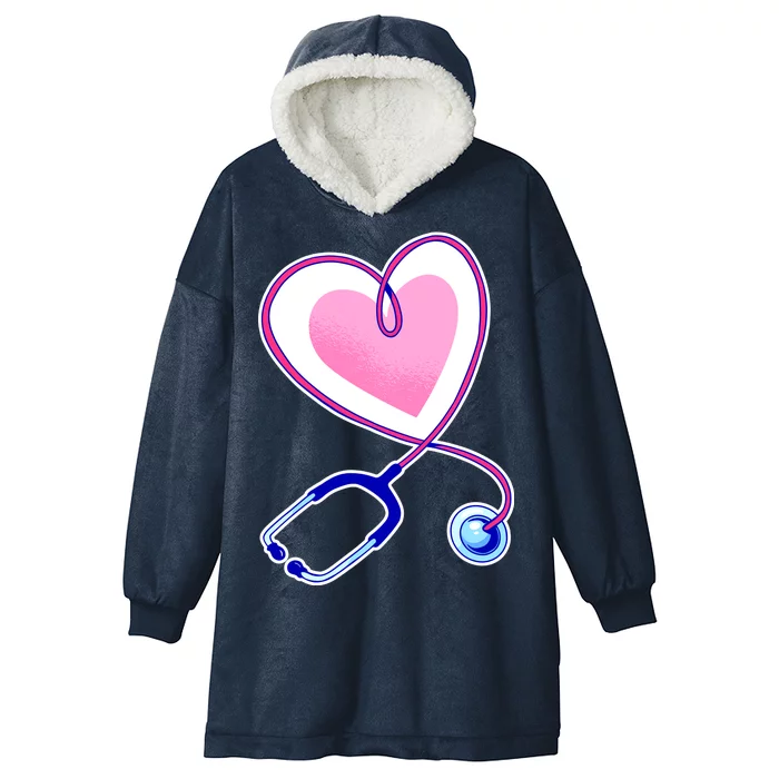 Stethoscope Heart Nursing Hooded Wearable Blanket