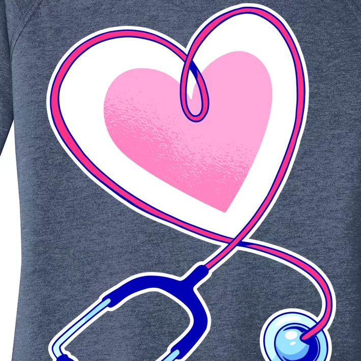 Stethoscope Heart Nursing Women's Perfect Tri Tunic Long Sleeve Shirt