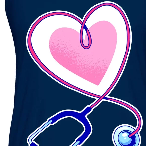 Stethoscope Heart Nursing Ladies Essential Flowy Tank