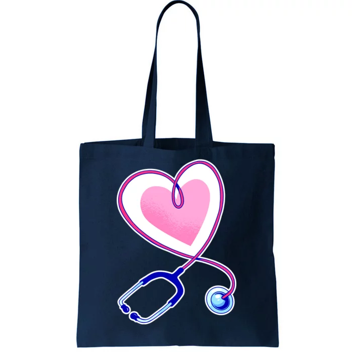 Stethoscope Heart Nursing Tote Bag