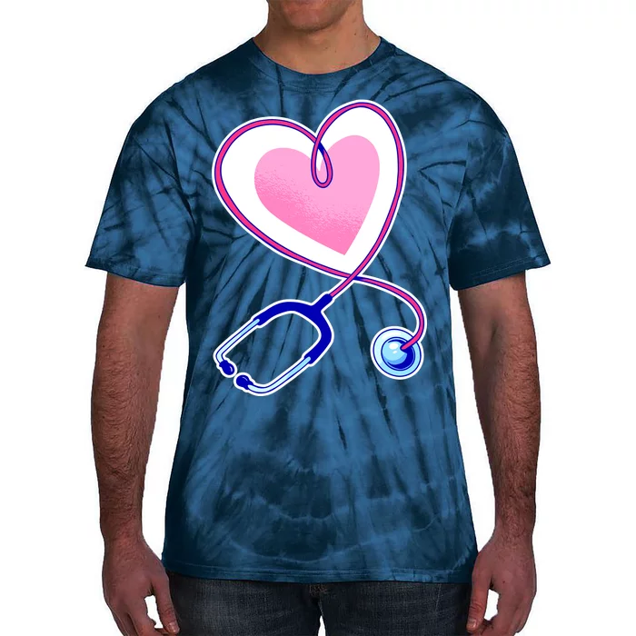 Stethoscope Heart Nursing Tie-Dye T-Shirt