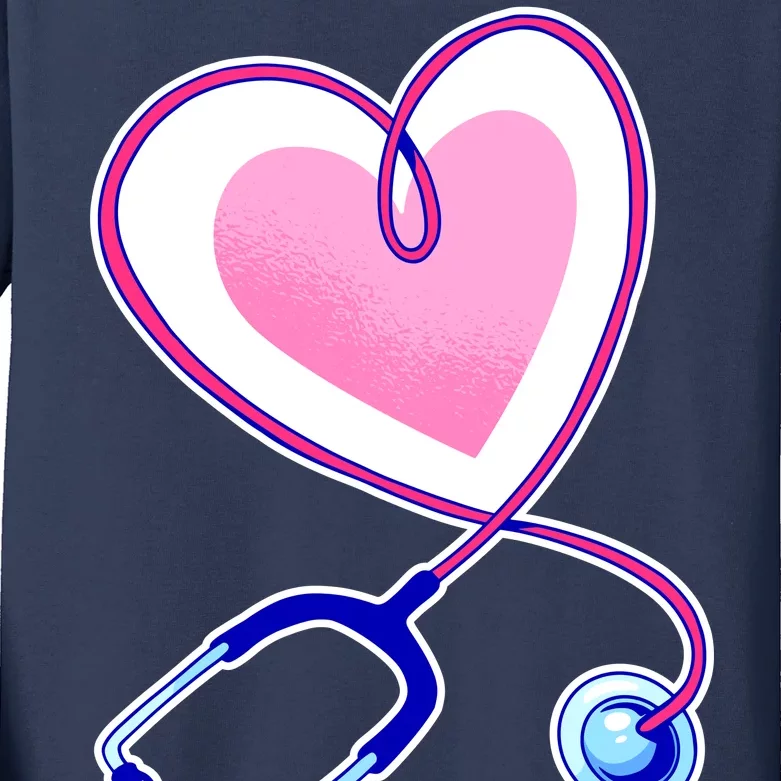 Stethoscope Heart Nursing Kids Long Sleeve Shirt