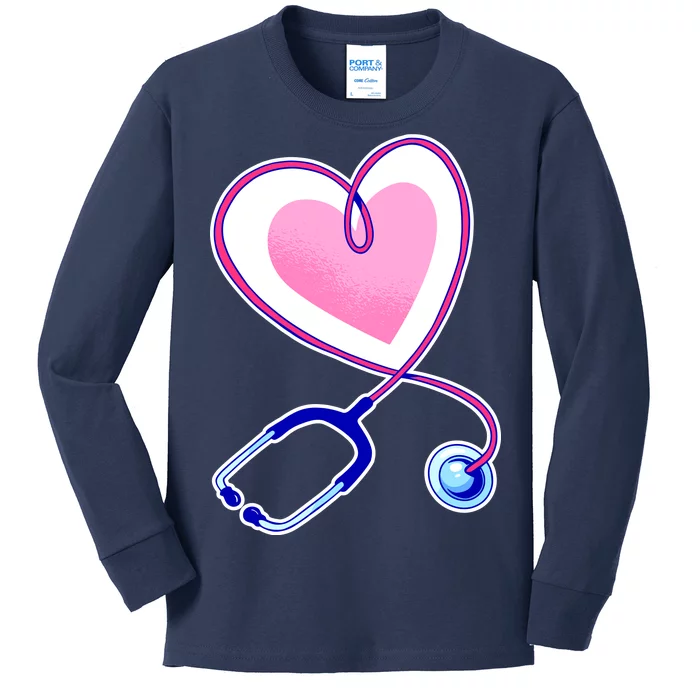 Stethoscope Heart Nursing Kids Long Sleeve Shirt