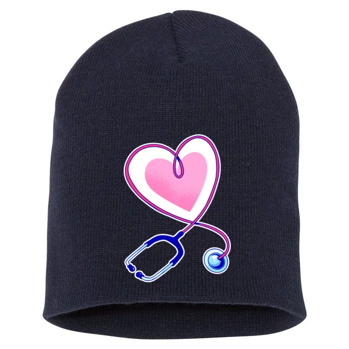 Stethoscope Heart Nursing Short Acrylic Beanie