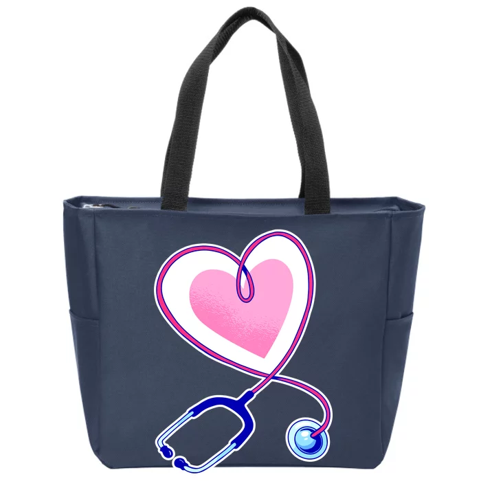 Stethoscope Heart Nursing Zip Tote Bag