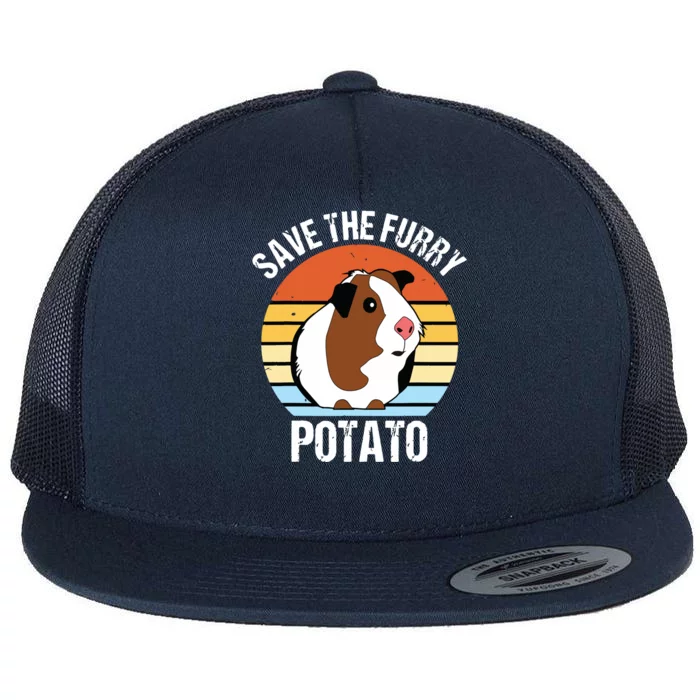 Save The Furry Potato Funny Guinea Pig Flat Bill Trucker Hat