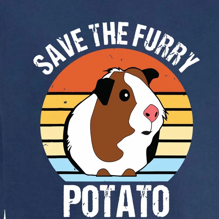 Save The Furry Potato Funny Guinea Pig Garment-Dyed Sweatshirt