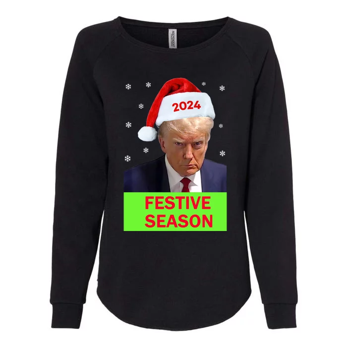 Santa Trump Festive Season Christmas Pro Trump Womens California Wash Sweatshirt