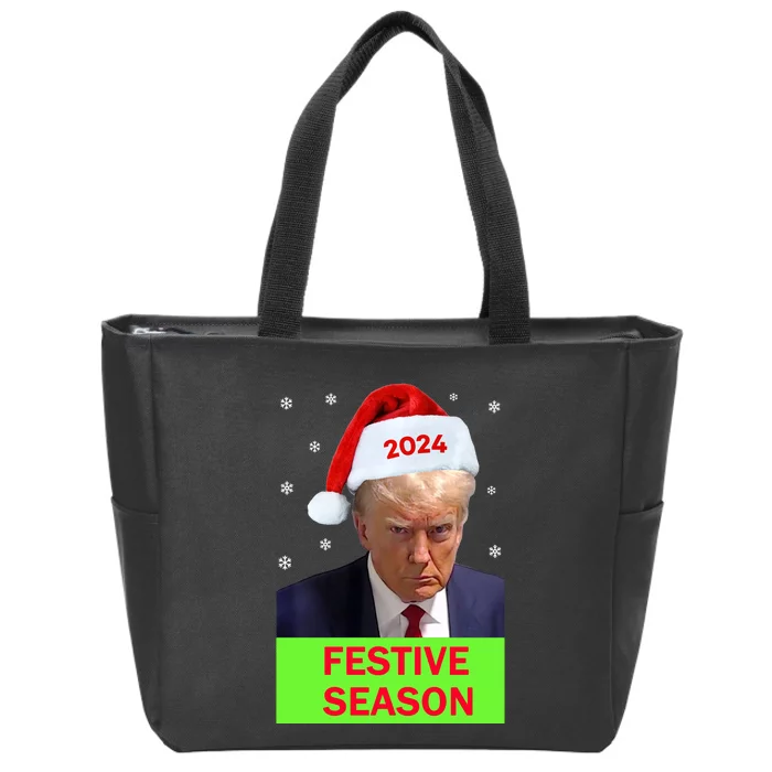 Santa Trump Festive Season Christmas Pro Trump Zip Tote Bag