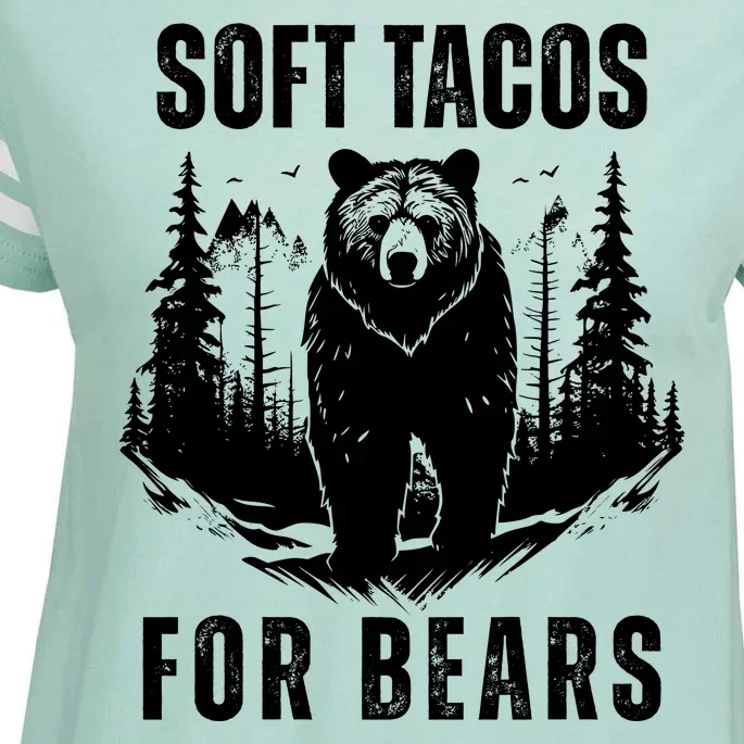 Soft Tacos For Bears Funny Camping Enza Ladies Jersey Football T-Shirt