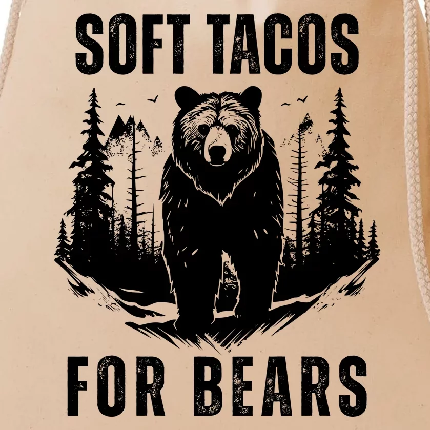 Soft Tacos For Bears Funny Camping Drawstring Bag