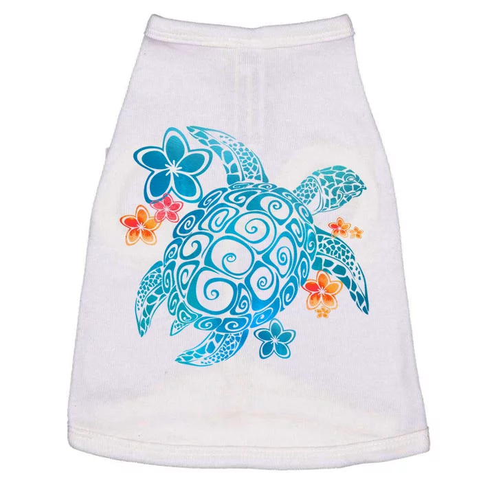 Sea Turtle Floral Tropical Pattern Doggie Tank