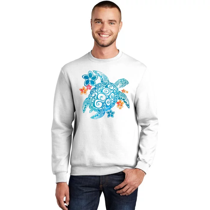 Sea Turtle Floral Tropical Pattern Sweatshirt