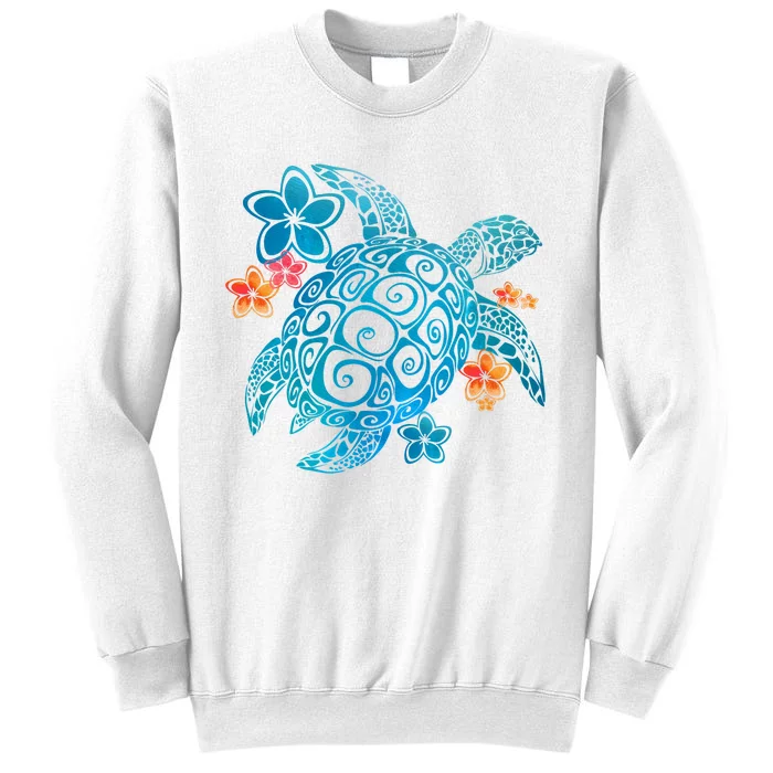 Sea Turtle Floral Tropical Pattern Sweatshirt