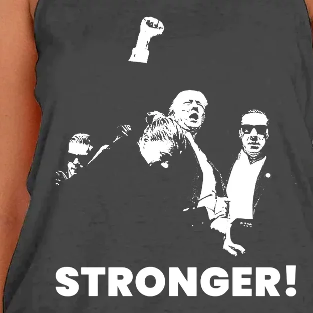 Stronger Trump Fight Support Women's Knotted Racerback Tank