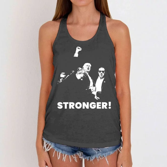 Stronger Trump Fight Support Women's Knotted Racerback Tank