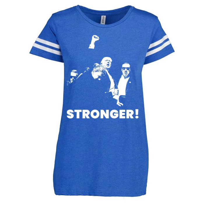 Stronger Trump Fight Support Enza Ladies Jersey Football T-Shirt