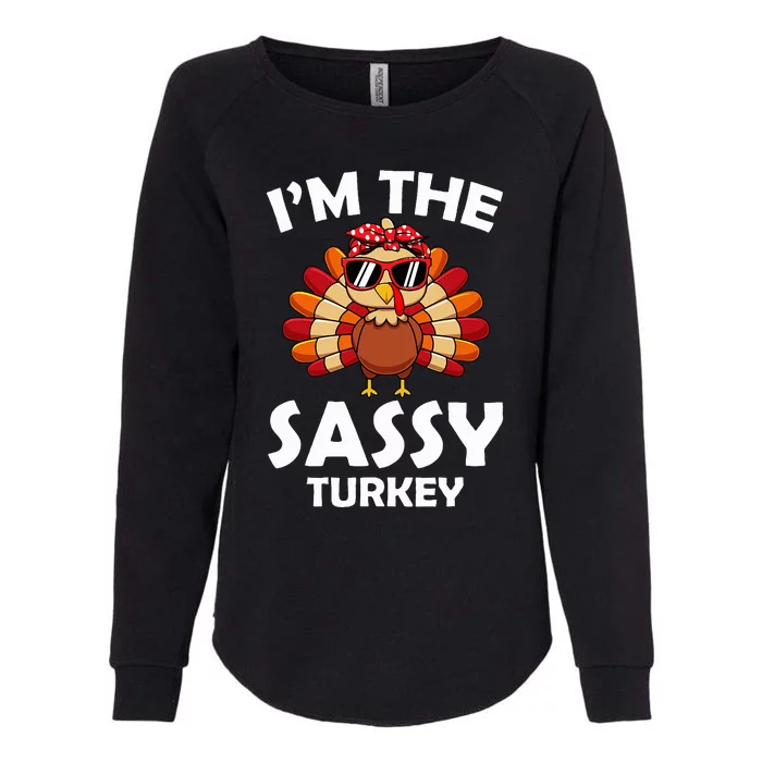 Sassy Turkey Family Group Matching Thanksgiving Party Womens California Wash Sweatshirt