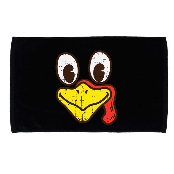 Silly Turkey Face Funny Thanksgiving Dinner Microfiber Hand Towel