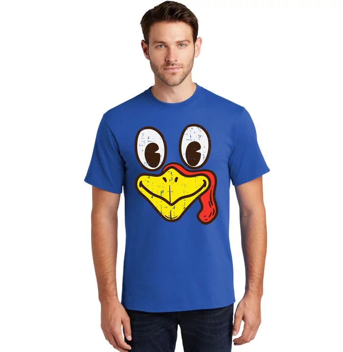 Silly Turkey Face Funny Thanksgiving Dinner Tall T-Shirt