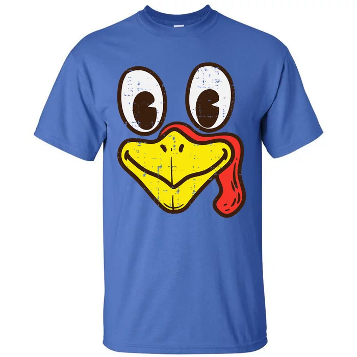 Silly Turkey Face Funny Thanksgiving Dinner Tall T-Shirt