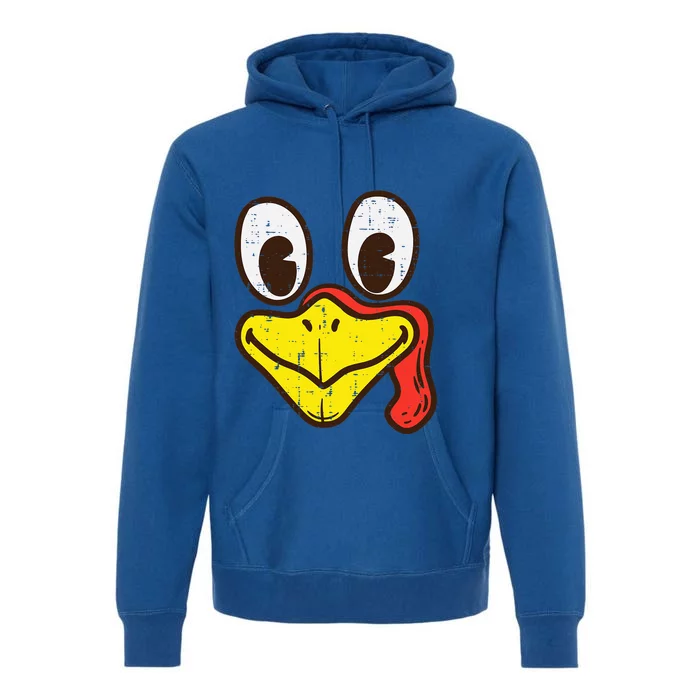 Silly Turkey Face Funny Thanksgiving Dinner Premium Hoodie