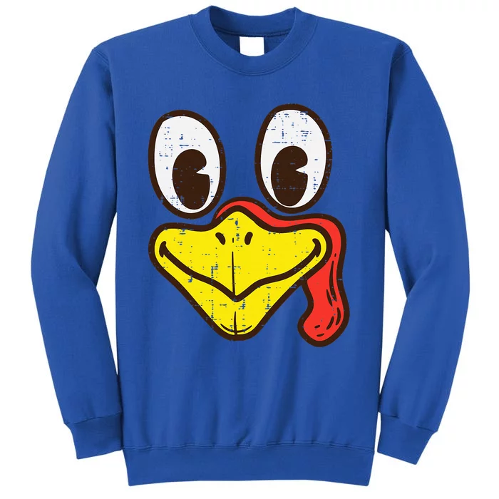 Silly Turkey Face Funny Thanksgiving Dinner Tall Sweatshirt