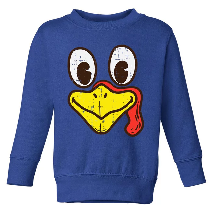 Silly Turkey Face Funny Thanksgiving Dinner Toddler Sweatshirt