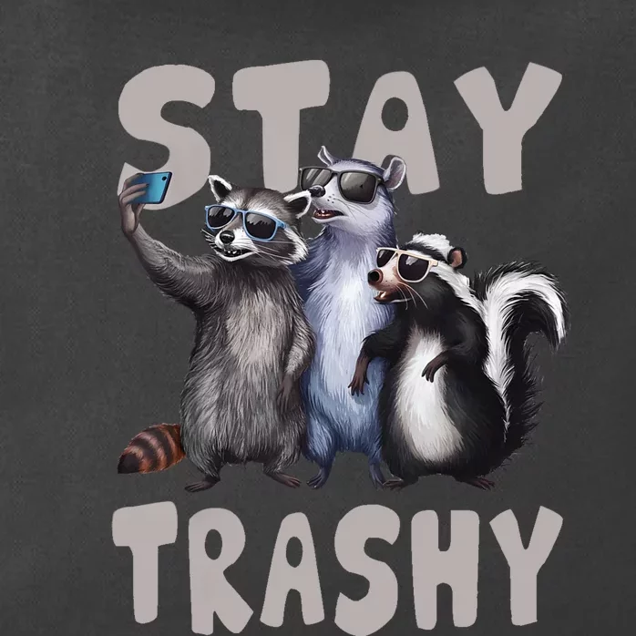 Stay Trashy Funny Raccoon Opossum Skunk Funny Zip Tote Bag