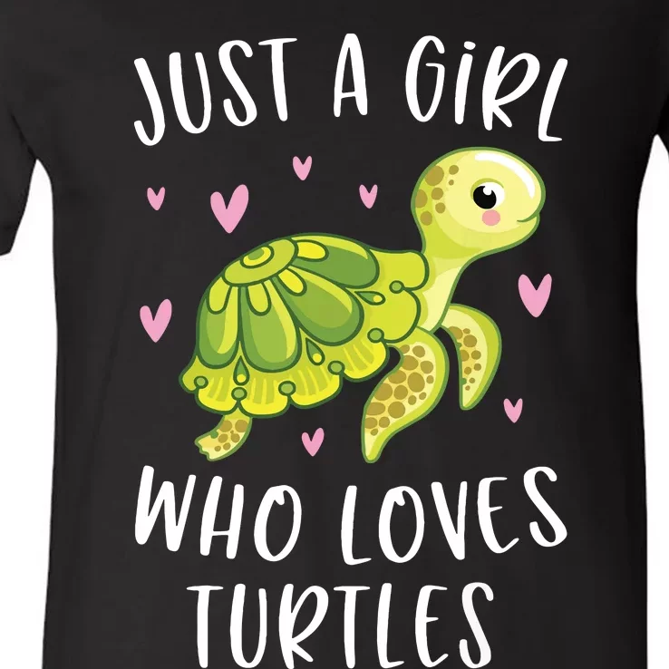 Sea Turtle For Girl Just A Girl Who Loves Turtles V-Neck T-Shirt