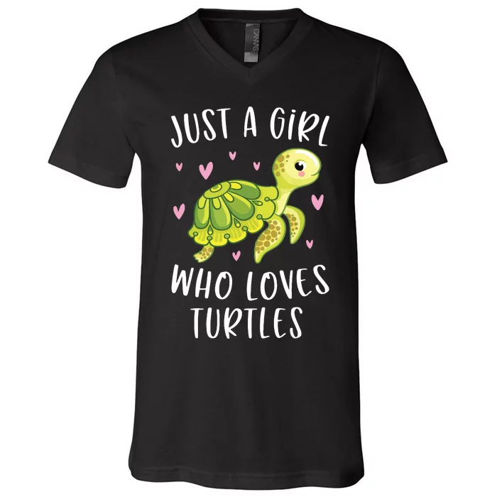 Sea Turtle For Girl Just A Girl Who Loves Turtles V-Neck T-Shirt