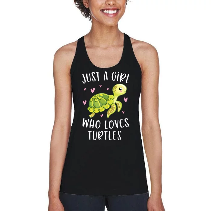 Sea Turtle For Girl Just A Girl Who Loves Turtles Women's Racerback Tank