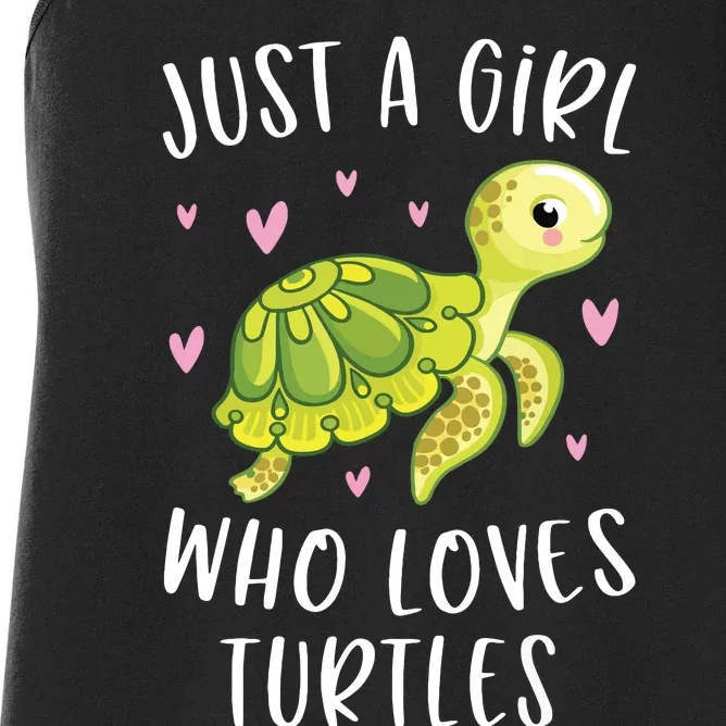 Sea Turtle For Girl Just A Girl Who Loves Turtles Women's Racerback Tank