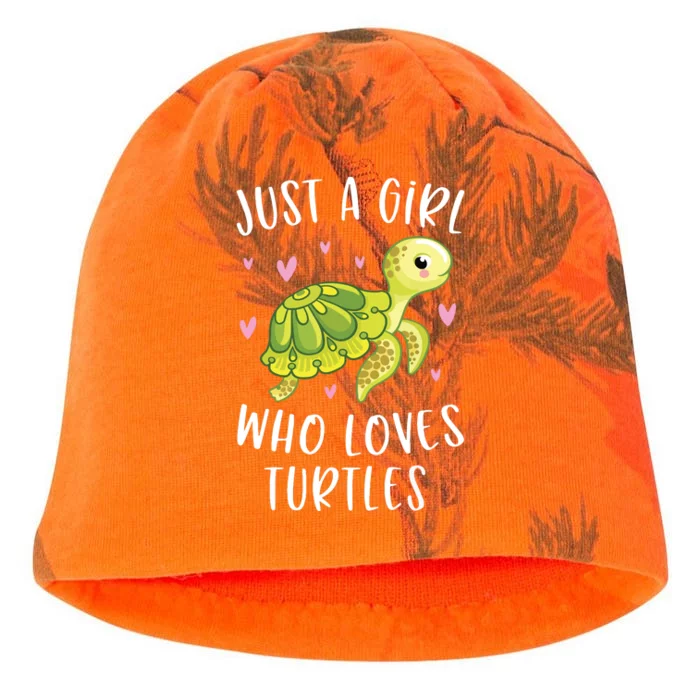 Sea Turtle For Girl Just A Girl Who Loves Turtles Kati - Camo Knit Beanie