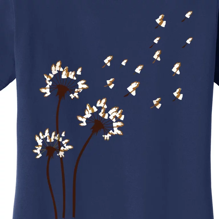 Shih Tzu Flower Fly Dandelion For Dog Mama Dog Lover Women's T-Shirt