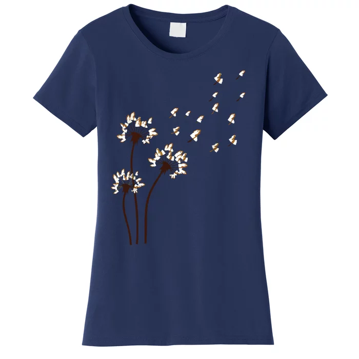 Shih Tzu Flower Fly Dandelion For Dog Mama Dog Lover Women's T-Shirt