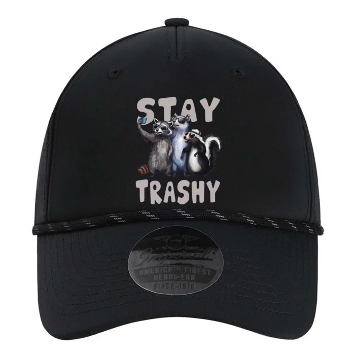 Stay Trashy Funny Raccoon Opossum Skunk Funny Performance The Dyno Cap