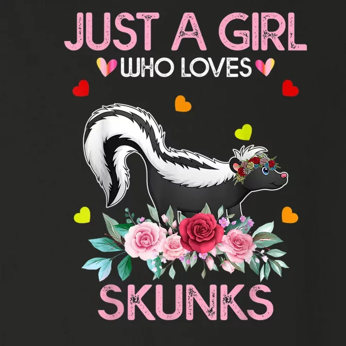 Skunk Tees For Women Grils Gift Just A Girl Who Loves Skunks Toddler Long Sleeve Shirt