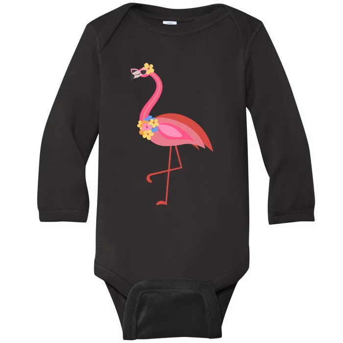 Summer Tropical Flamingo Sublimation SVG, PNG, Cut Files Baby Long Sleeve Bodysuit