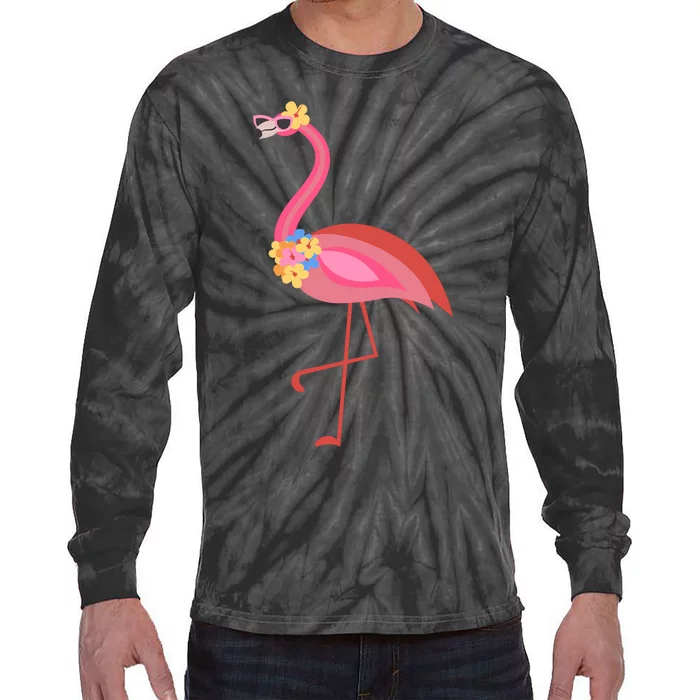 Summer Tropical Flamingo Sublimation SVG, PNG, Cut Files Tie-Dye Long Sleeve Shirt