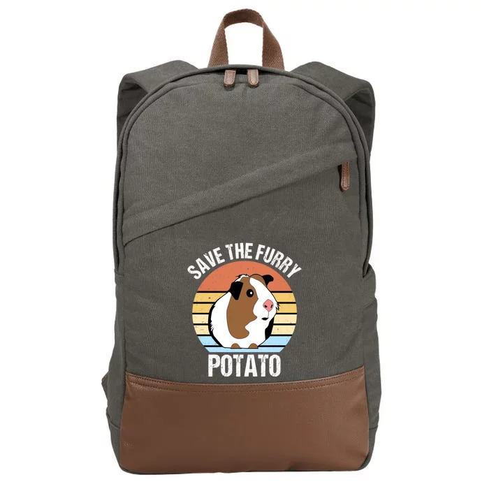 Save The Furry Potato Funny Guinea Pig Cotton Canvas Backpack