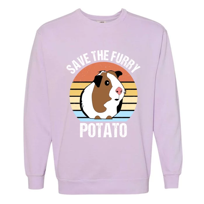 Save The Furry Potato Funny Guinea Pig Garment-Dyed Sweatshirt