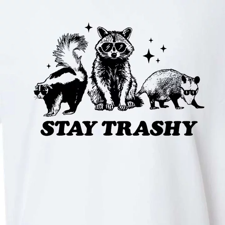 Stay Trashy Funny Raccoon Opossum Skunk Trash Panda Meme Sueded Cloud Jersey T-Shirt