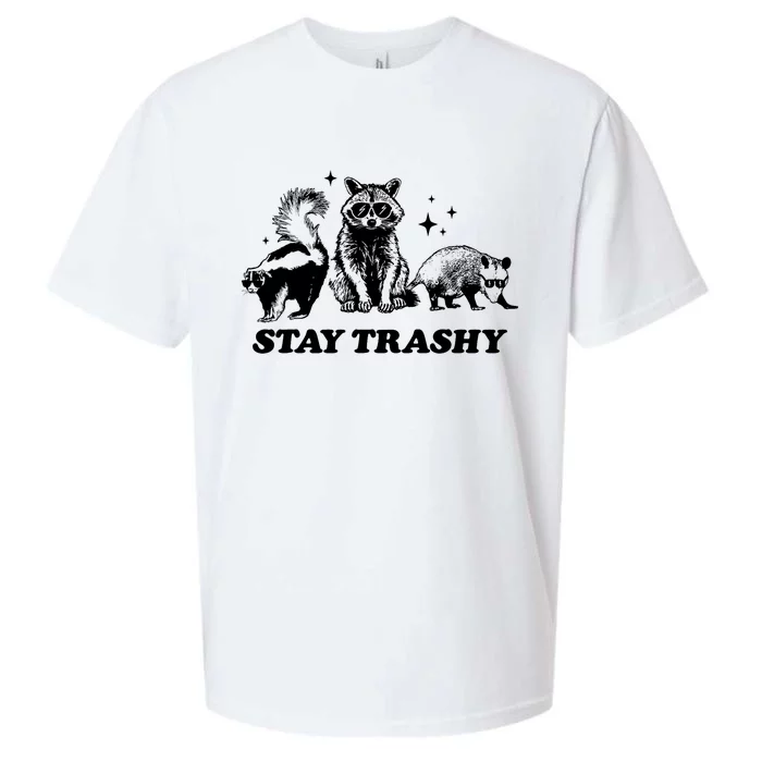 Stay Trashy Funny Raccoon Opossum Skunk Trash Panda Meme Sueded Cloud Jersey T-Shirt